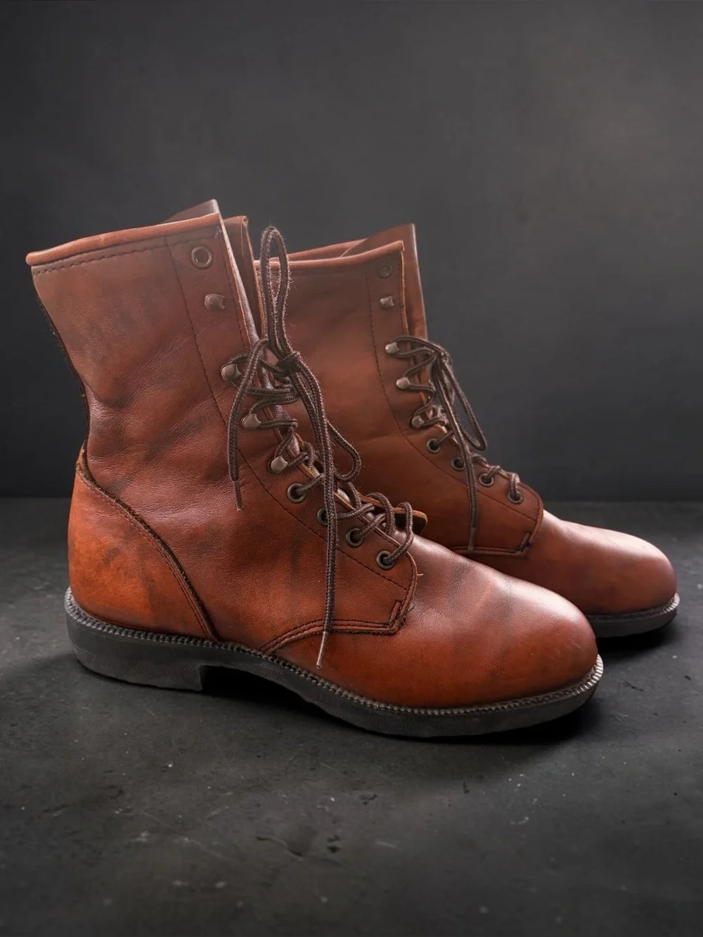 Men's Heritage Durango Brown Leather Lace-Up Work Boots - Size 9.5-10
